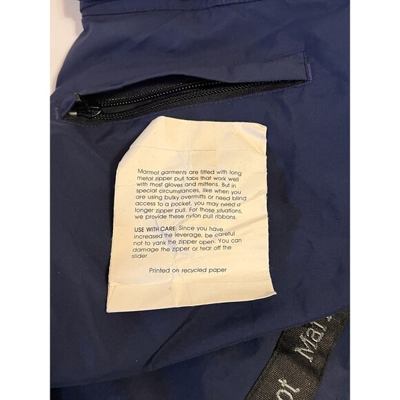 MARMOT Gore-Tex Snowboarding Pants Navy Blue Full Side Zip Knee Pads Women's Med - Picture 14 of 14